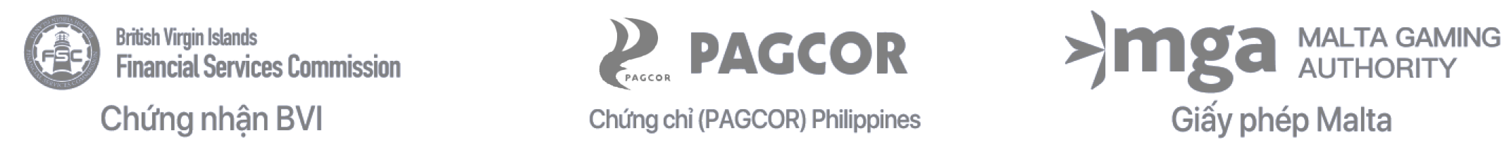 giấy chứng nhận từ BVI, PAGCOR Philippines, Giấy phép Malta